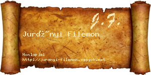 Jurányi Filemon névjegykártya